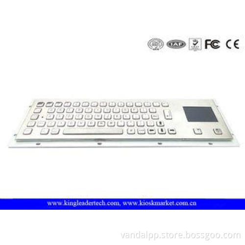 Brushed Stainless Steel Industrial Keyboard With Touchpad I